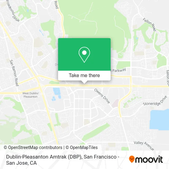 Dublin-Pleasanton Amtrak (DBP) map