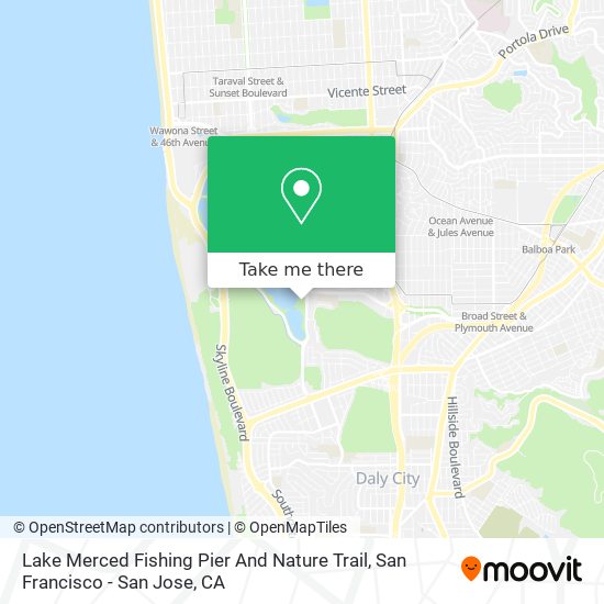 Lake Merced Fishing Pier And Nature Trail map