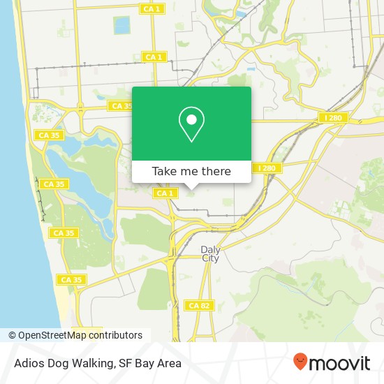 Adios Dog Walking map