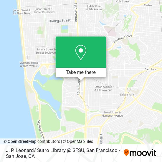 J. P. Leonard/ Sutro Library @ SFSU map