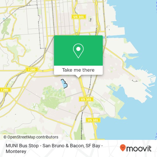 MUNI Bus Stop - San Bruno & Bacon map