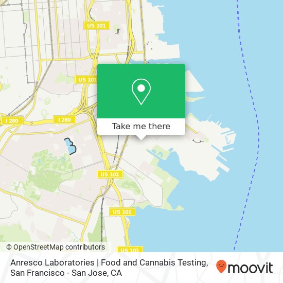 Mapa de Anresco Laboratories | Food and Cannabis Testing