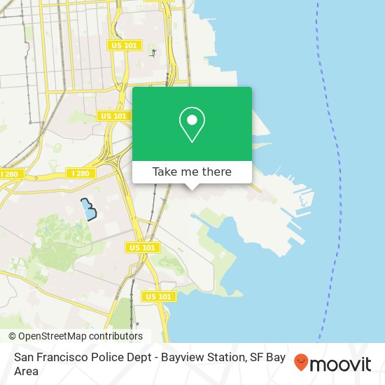 San Francisco Police Dept - Bayview Station map