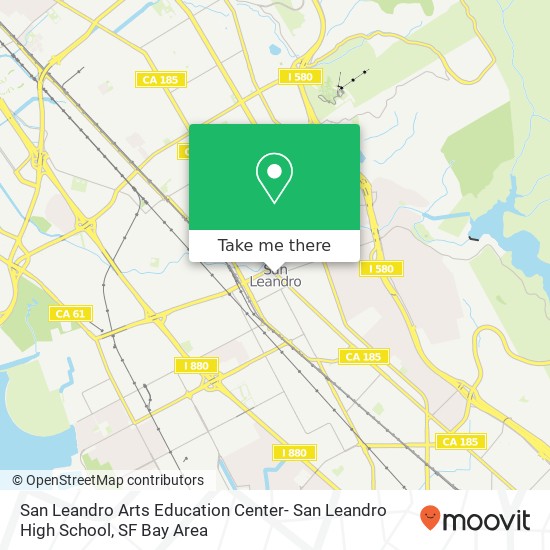 San Leandro Arts Education Center- San Leandro High School map