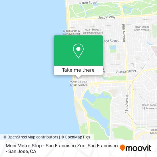Muni Metro Stop - San Francisco Zoo map