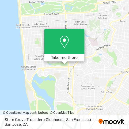 Stern Grove Trocadero Clubhouse map