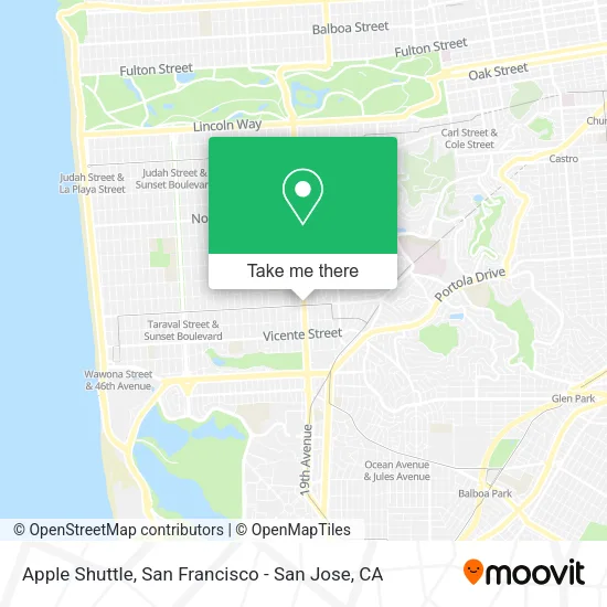 Apple Shuttle map