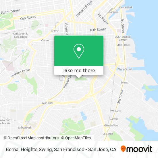 Mapa de Bernal Heights Swing