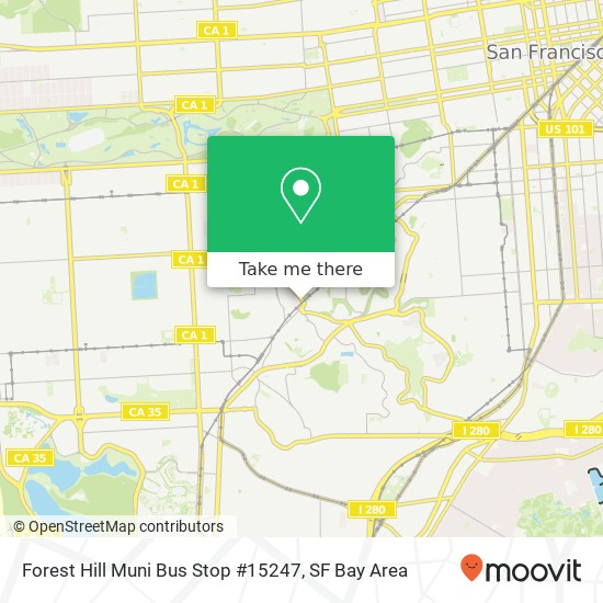 Mapa de Forest Hill Muni Bus Stop #15247