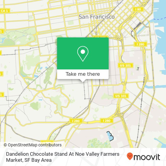 Mapa de Dandelion Chocolate Stand At Noe Valley Farmers Market