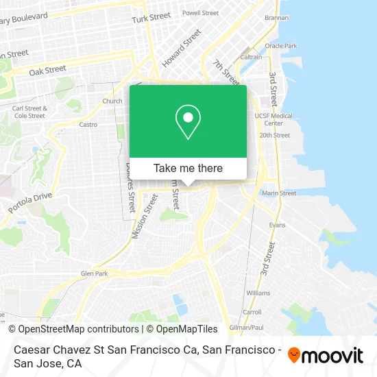 Caesar Chavez St San Francisco Ca map