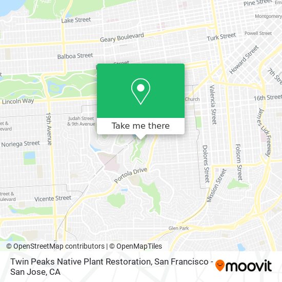 Mapa de Twin Peaks Native Plant Restoration
