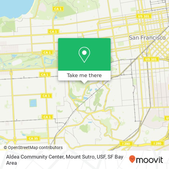 Mapa de Aldea Community Center, Mount Sutro, USF