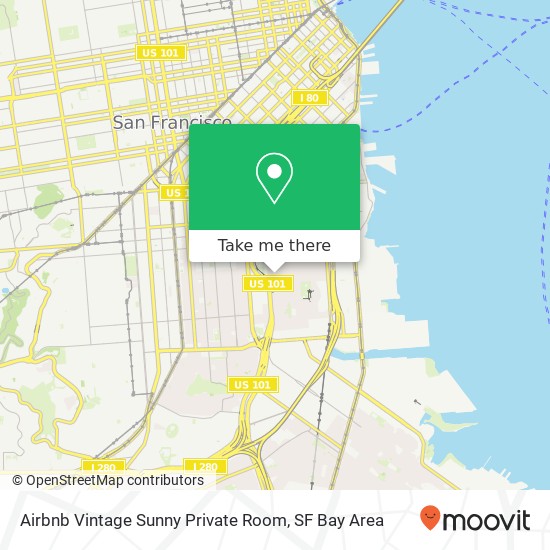 Mapa de Airbnb Vintage Sunny Private Room