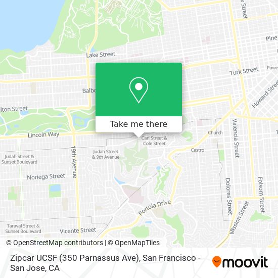 Zipcar UCSF (350 Parnassus Ave) map