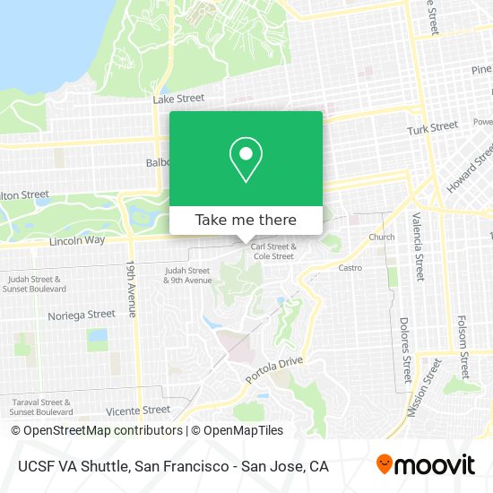 UCSF VA Shuttle map