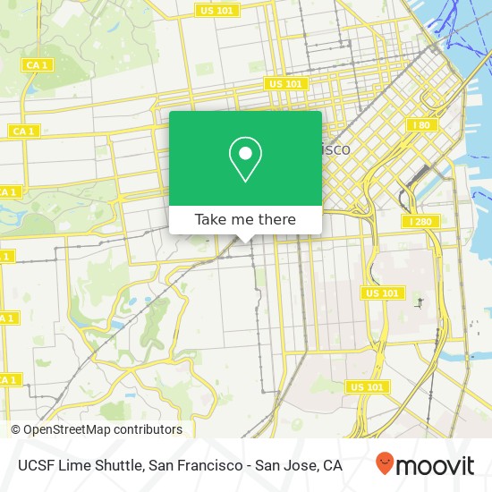 UCSF Lime Shuttle map