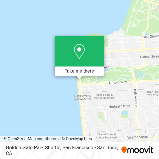 Golden Gate Park Shuttle map