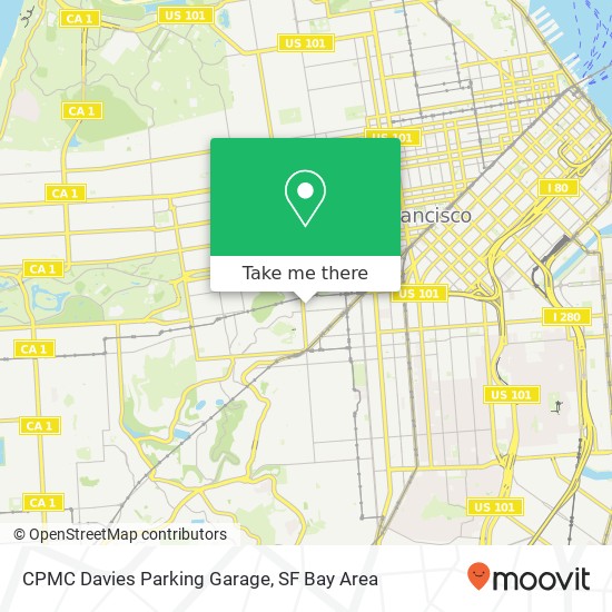 CPMC Davies Parking Garage map