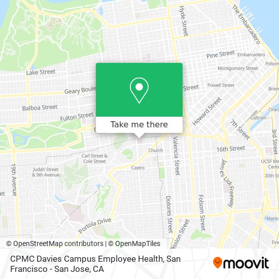 CPMC Davies Campus Employee Health map