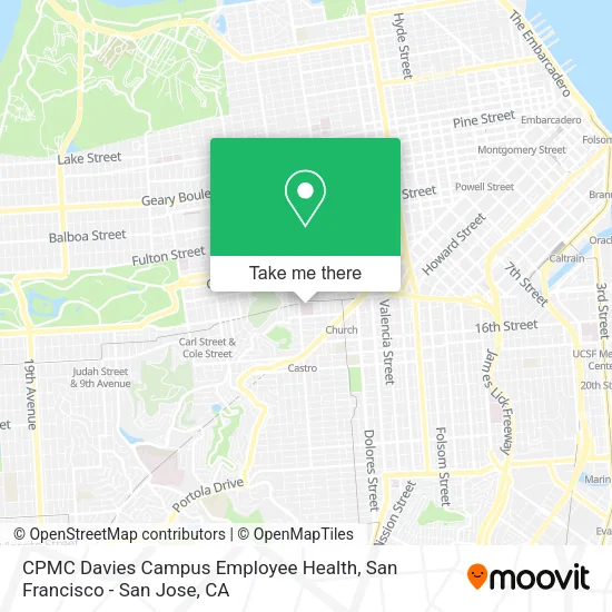 Mapa de CPMC Davies Campus Employee Health