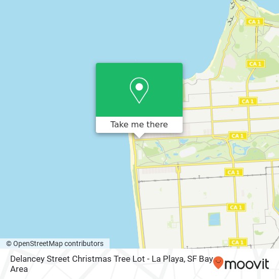 Delancey Street Christmas Tree Lot - La Playa map