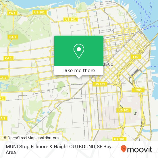 MUNI Stop Fillmore & Haight OUTBOUND map