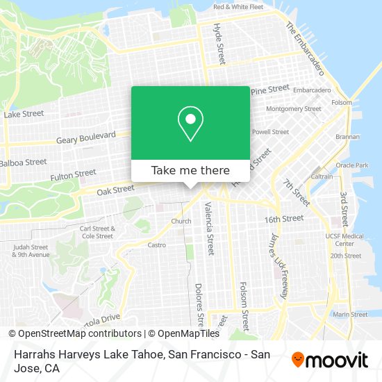 Harrahs Harveys Lake Tahoe map