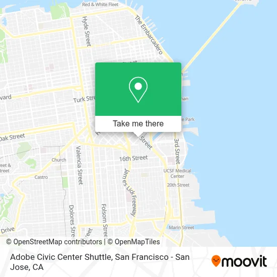 Adobe Civic Center Shuttle map