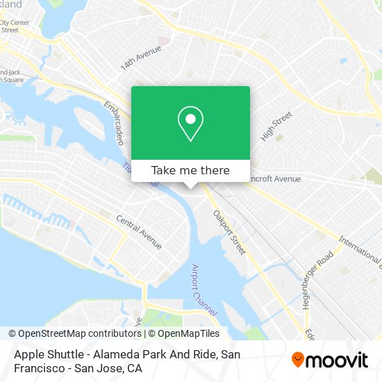 Apple Shuttle - Alameda Park And Ride map