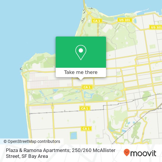 Mapa de Plaza & Ramona Apartments; 250 / 260 McAllister Street