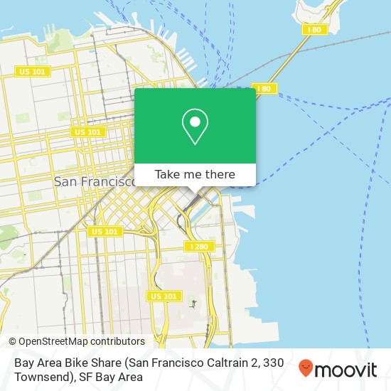 Mapa de Bay Area Bike Share (San Francisco Caltrain 2, 330 Townsend)