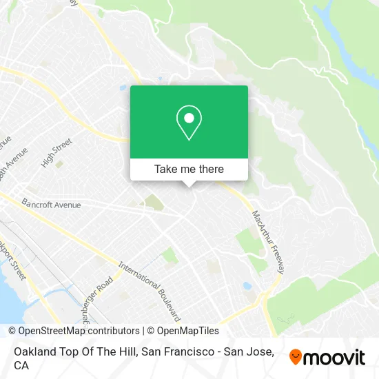 Mapa de Oakland Top Of The Hill