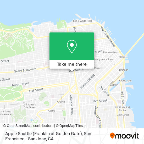 Apple Shuttle (Franklin at Golden Gate) map