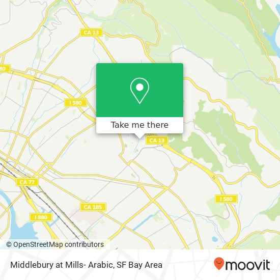Mapa de Middlebury at Mills- Arabic
