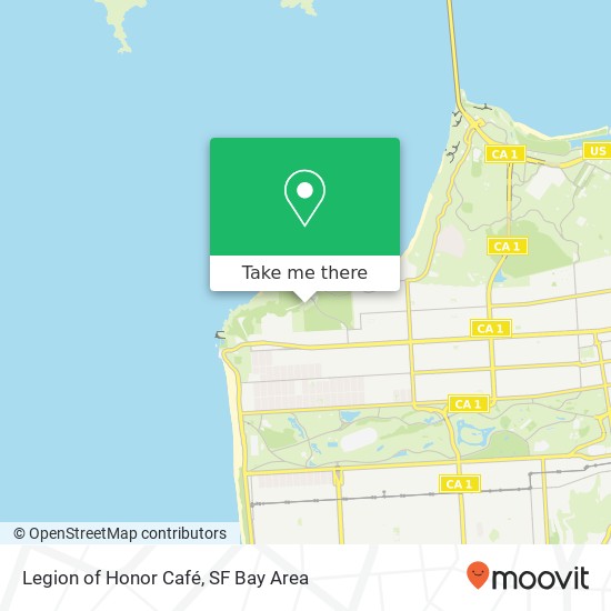 Legion of Honor Café map