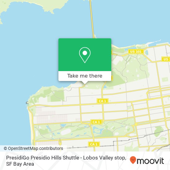 Mapa de PresidiGo Presidio Hills Shuttle - Lobos Valley stop