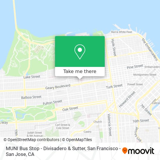 MUNI Bus Stop - Divisadero & Sutter map