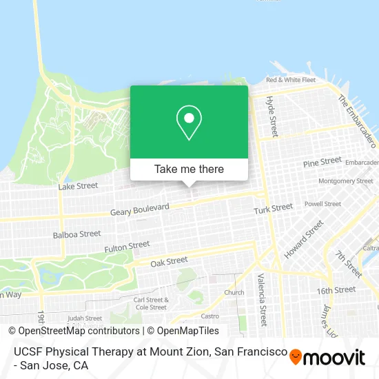 Mapa de UCSF Physical Therapy at Mount Zion