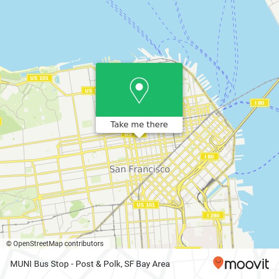 MUNI Bus Stop - Post & Polk map