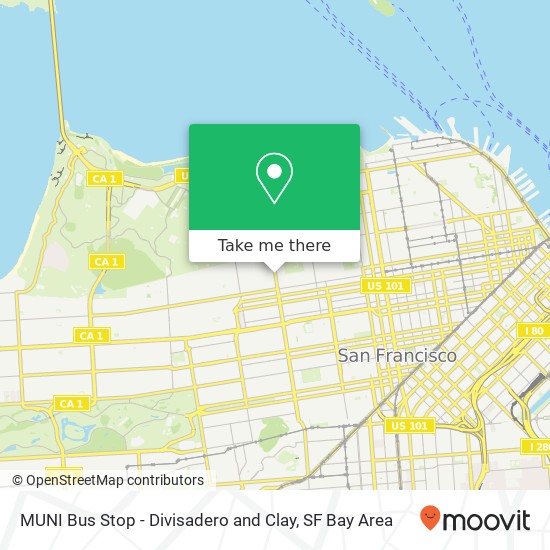 Mapa de MUNI Bus Stop - Divisadero and Clay