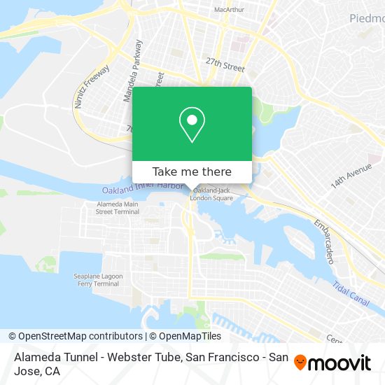 Alameda Tunnel - Webster Tube map