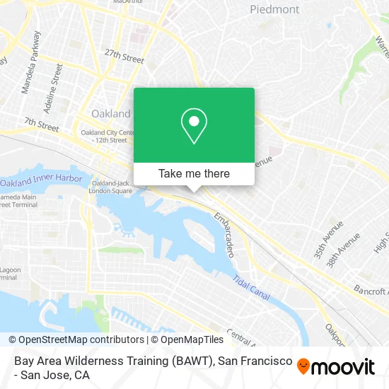 Bay Area Wilderness Training (BAWT) map