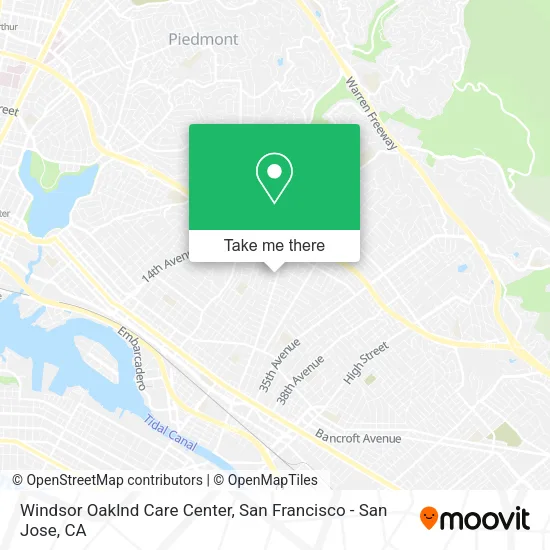 Windsor Oaklnd Care Center map