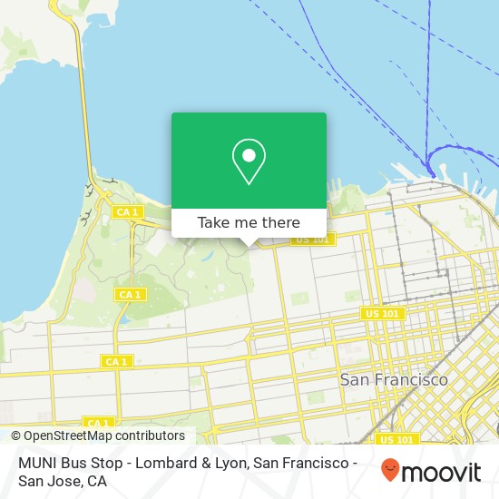 MUNI Bus Stop - Lombard & Lyon map