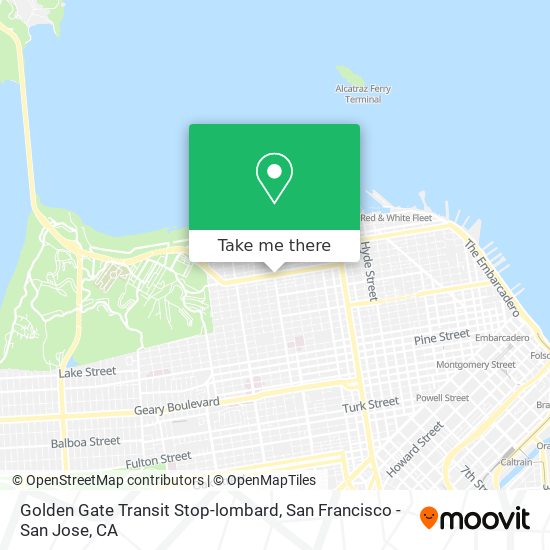 Golden Gate Transit Stop-lombard map