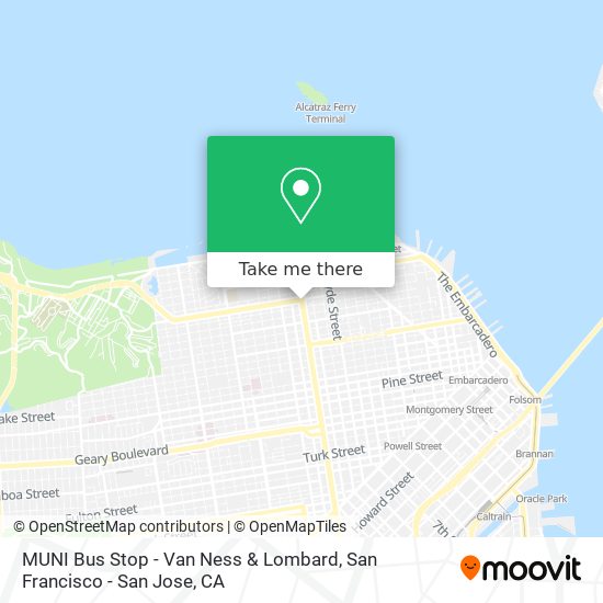 Mapa de MUNI Bus Stop - Van Ness & Lombard