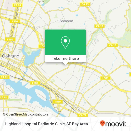 Mapa de Highland Hospital Pediatric Clinic