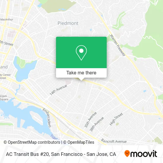 AC Transit Bus #20 map
