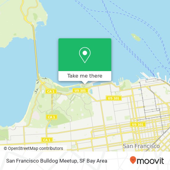 San Francisco Bulldog Meetup map